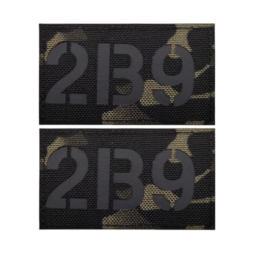 Militärischer Rufzeichen-Patch, Nylongewebe, taktischer reflektierender IR-Stoff, Nachtidentifikations-Patch, Moral-Patch, schwarze Camouflage – 2B9 von YOYUMI