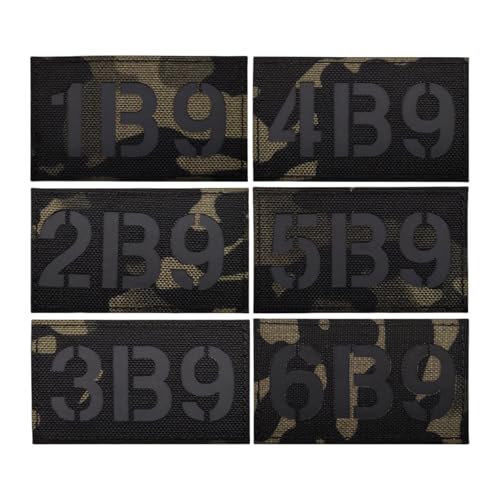 Militärischer Rufzeichen-Patch, Nylongewebe, taktischer reflektierender IR-Stoff, Nachtidentifikations-Patch, Moral-Patch, schwarzes Camouflage – 6 Stück Militärischer Rufzeichen-Patch, Nylongewebe, taktischer reflektierender IR-Stoff, Nachtidentifikations-Patch, Moral-Patch, schwarzes Camouflage – 6 Stück von YOYUMI