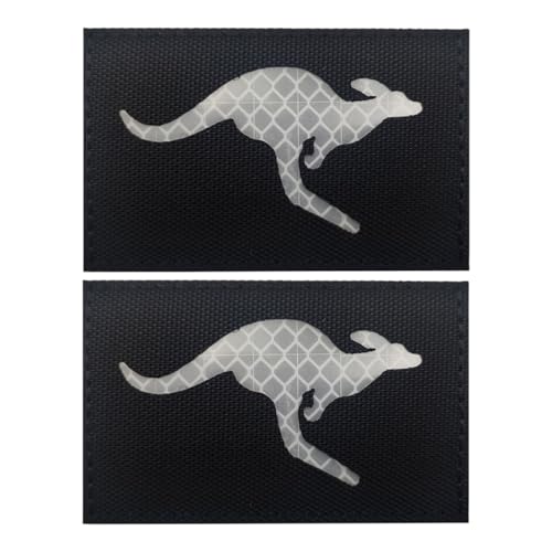 Patch mit australischer Känguru-Flagge, 3D-Stickerei, taktischer Moral-Patch, Infrarot-reflektierend, für Rucksack, Weste, Helm – Schwarz von YOYUMI