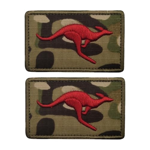 Patch mit australischer Känguru-Flagge, 3D-Stickerei, taktischer Moral-Patch, infrarotreflektierend, für Rucksack, Weste, Helm – Braun, Camouflage, Stickerei, Rot Patch mit australischer Känguru-Flagge, 3D-Stickerei, taktischer Moral-Patch, infrarotreflektierend, für Rucksack, Weste, Helm – Braun, Camouflage, Stickerei, Rot von YOYUMI
