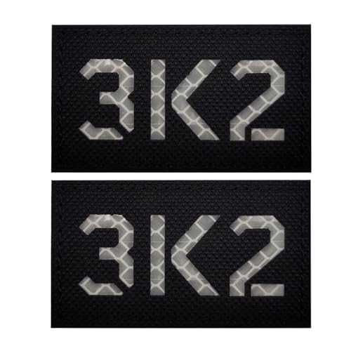 Militärische Rufzeichen Patch Reflektierender Abzeichen Aufnäher, Identifikation Für Taktische Rufzeichen, Nylonmaterial, Geeignet Für Taktische Helmweste, 4 * 7cm 2 Stück (3K2) von YOYUMI