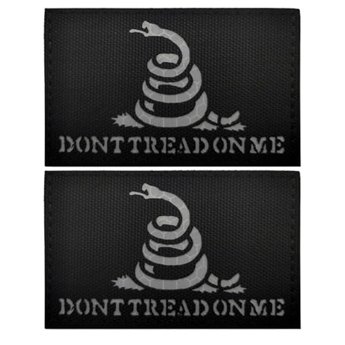 Schlange militärische taktische Infrarot reflektierende Patch Nacht Identifikation Patch Farbe DONT TREAD ON ME-M00107-1 schwarz und weiß von YOYUMI