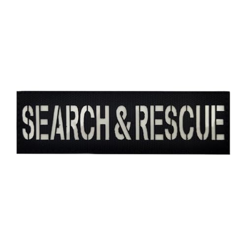 Suche und Rettung taktische reflektierende Moral Patch, Rettungshund Patch, Rucksack und Weste Patch. Search&Rescue leuchtend, 3.8 * 12.5cm von YOYUMI