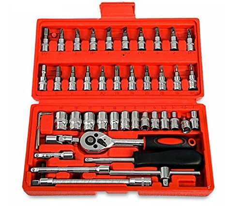 YPGNKEKPLM 1/4 Zoll 46-teiliges Hardware-Set Schneller Ratschen-Steckschlüssel 6,3 mm Auto-Reparatur-Hülse Auto-Wartungs-Werkzeug-Set Zubehör für Elektrowerkzeuge YPGNKEKPLM 1/4 Zoll 46-teiliges Hardware-Set Schneller Ratschen-Steckschlüssel 6,3 mm Auto-Reparatur-Hülse Auto-Wartungs-Werkzeug-Set Zubehör für Elektrowerkzeuge von YPGNKEKPLM