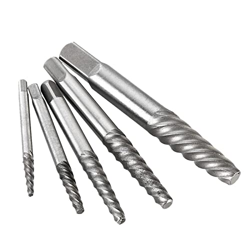 YPGNKEKPLM 5-teiliges Schraubenausdreher-Bohrer-Set, gebrochen, beschädigt, gebrochener Bolzenentferner, Ausziehwerkzeuge, Stahl, abisoliert, gebrochene Schraube, Bolzenentferner Zubehör für Elektrowe YPGNKEKPLM 5-teiliges Schraubenausdreher-Bohrer-Set, gebrochen, beschädigt, gebrochener Bolzenentferner, Ausziehwerkzeuge, Stahl, abisoliert, gebrochene Schraube, Bolzenentferner Zubehör für Elektrowe von YPGNKEKPLM