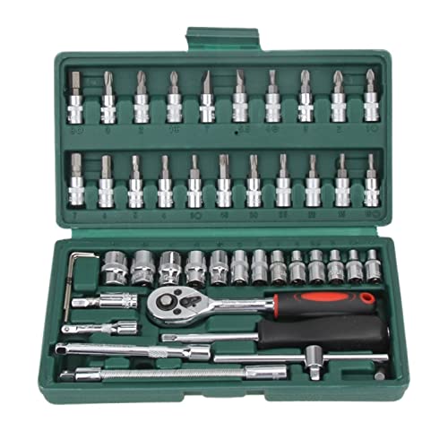 YPGNKEKPLM Professionelles 46-teiliges Schraubenschlüssel-Steckschlüssel-Set 1/4-Zoll-Schraubendreher-Ratschenschlüssel-Set-Kit Autoreparaturwerkzeuge Kombinationsreparatur-Handwerkzeug Zubehör für El YPGNKEKPLM Professionelles 46-teiliges Schraubenschlüssel-Steckschlüssel-Set 1/4-Zoll-Schraubendreher-Ratschenschlüssel-Set-Kit Autoreparaturwerkzeuge Kombinationsreparatur-Handwerkzeug Zubehör für El von YPGNKEKPLM