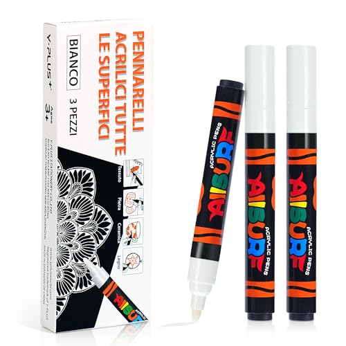 Y-Plus YPLUS Acrylstifte, Marker, super Kapazität, 3 Farben, großes Acrylmalstifte-Set, DIY Kunst Handwerk für Glas, Stein, Holz, Ei, Stein, Metall Y-Plus YPLUS Acrylstifte, Marker, super Kapazität, 3 Farben, großes Acrylmalstifte-Set, DIY Kunst Handwerk für Glas, Stein, Holz, Ei, Stein, Metall von Y-Plus