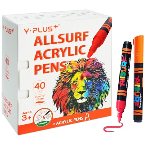 YPLUS Acrylstifte für Steine Wasserfest - Filzstifte Kinder, Graffiti Stifte Set, Marker Stifte mit Außergewöhnlicher Kapazität - 40 Farben YPLUS Acrylstifte für Steine Wasserfest - Filzstifte Kinder, Graffiti Stifte Set, Marker Stifte mit Außergewöhnlicher Kapazität - 40 Farben von Y-Plus