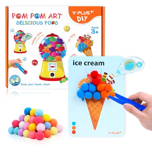 YPLUS Bastelset für Kinder mit Pompons Kreatives Bastelsets, Bastelset Kinder 3-6 Jahre, Bastelset Mädchen und Junge - Unterhaltsames und Lehrreiches Bastelkoffer Kinder - Lebensmittel YPLUS Bastelset für Kinder mit Pompons Kreatives Bastelsets, Bastelset Kinder 3-6 Jahre, Bastelset Mädchen und Junge - Unterhaltsames und Lehrreiches Bastelkoffer Kinder - Lebensmittel von YPLUS