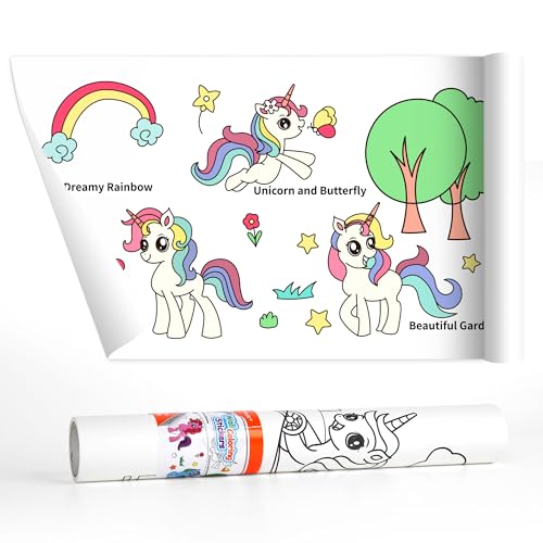 YPLUS Malpapierrolle für Kinder, Kleinkind-Zeichenpapierrolle, quietschend, klebrig, Wandmalerei-Aufkleber-Set als Geschenk, 308 x 30 cm Einhorn YPLUS Malpapierrolle für Kinder, Kleinkind-Zeichenpapierrolle, quietschend, klebrig, Wandmalerei-Aufkleber-Set als Geschenk, 308 x 30 cm Einhorn von YPLUS