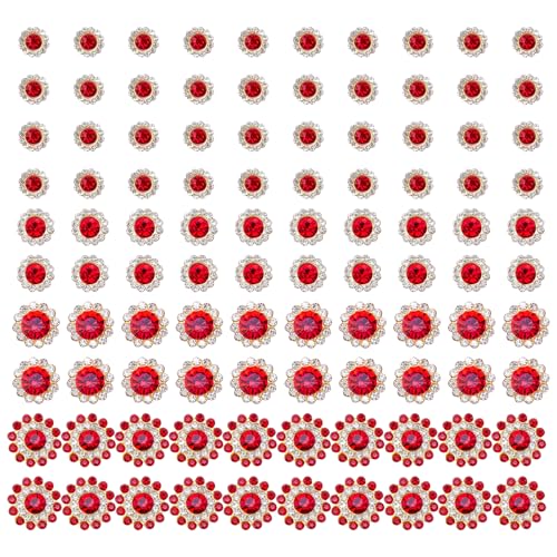 Blumen-Strasssteine zum Aufnähen, verschiedene Größen, Kristall, flache Rückseite, für Kleidung, Kleider, Schuhe, Taschen, Dekoration, 100 Stück Blumen-Strasssteine zum Aufnähen, verschiedene Größen, Kristall, flache Rückseite, für Kleidung, Kleider, Schuhe, Taschen, Dekoration, 100 Stück von YPREWY