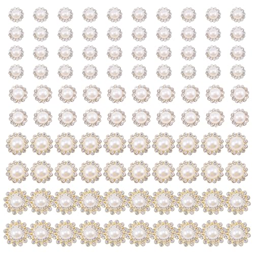 Blumen-Strasssteine zum Aufnähen, verschiedene Größen, Kristall, flache Rückseite, für Kleidung, Kleider, Schuhe, Taschen, Dekoration, 100 Stück Blumen-Strasssteine zum Aufnähen, verschiedene Größen, Kristall, flache Rückseite, für Kleidung, Kleider, Schuhe, Taschen, Dekoration, 100 Stück von YPREWY