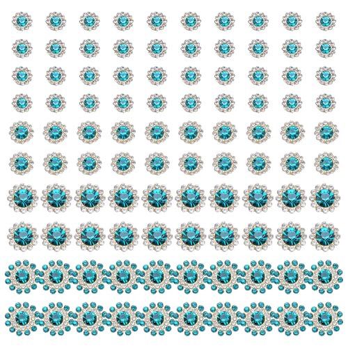 Blumen-Strasssteine zum Aufnähen, verschiedene Größen, Kristall, flache Rückseite, für Kleidung, Kleider, Schuhe, Taschen, Dekoration, 100 Stück Blumen-Strasssteine zum Aufnähen, verschiedene Größen, Kristall, flache Rückseite, für Kleidung, Kleider, Schuhe, Taschen, Dekoration, 100 Stück von YPREWY