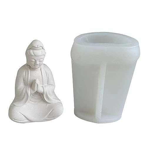 Guanyin Handhalter aus Kunstharz, Lotusbasis, Buddha-Statue, Silikonformen für Kerzenständer, Schmuck von YPREWY