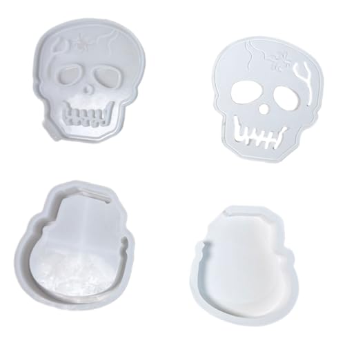Halloween-Geister-Silikonformen mit Totenkopf-Motiv, für Epoxidharz, handgefertigte Seifendekoration, kreative Backform von YPREWY