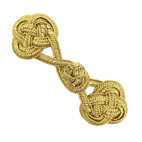 Handnähknopfverschlüsse, chinesischer Knotenverschluss, Cheongsam-Frosch-Knöpfe, goldfarbene Seide, Schnalle, Kleidung, Zapfen, Anzug, Dekoration Handnähknopfverschlüsse, chinesischer Knotenverschluss, Cheongsam-Frosch-Knöpfe, goldfarbene Seide, Schnalle, Kleidung, Zapfen, Anzug, Dekoration von YPREWY