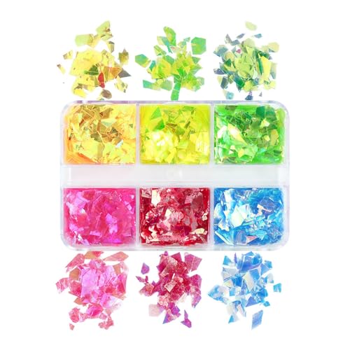 Harz-Füllung mit 6 Rastern für Epoxidharz-Formfüller, unregelmäßig geformte Pailletten, Kunst, Maniküre, Flocken, Dekorationen Harz-Füllung mit 6 Rastern für Epoxidharz-Formfüller, unregelmäßig geformte Pailletten, Kunst, Maniküre, Flocken, Dekorationen von YPREWY