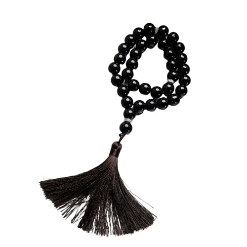 Klassische religiöse Rosenkranz-Glasperlen mit Fransen für den täglichen Gebrauch oder spirituellen Komfort, religiöses Geschenk, muslimische Gebetsperlen von YPREWY