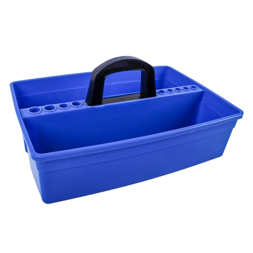 Labor-Organizer mit Griff, 43,5 x 27,5 x 12 cm, Aufbewahrungsbox für Laborreagenzflaschen, mit 9-Loch-Reagenzglashalter von YPREWY
