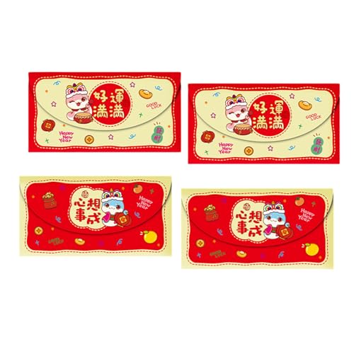 Papiertüte, Motiv: Rötungen, Cartoon, Schlangenjahr, multifunktional, chinesische Tierkreiszeichen, Geldbeutel, 6 Stück/4 Stück Papiertüte, Motiv: Rötungen, Cartoon, Schlangenjahr, multifunktional, chinesische Tierkreiszeichen, Geldbeutel, 6 Stück/4 Stück von YPREWY