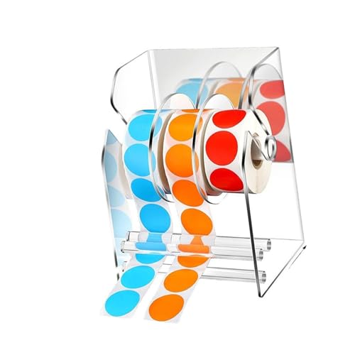 Praktischer, verstellbarer Acryl-Aufkleberrollenspender mit transparenten Etikettenhaltern für effiziente Organisation Praktischer, verstellbarer Acryl-Aufkleberrollenspender mit transparenten Etikettenhaltern für effiziente Organisation von YPREWY