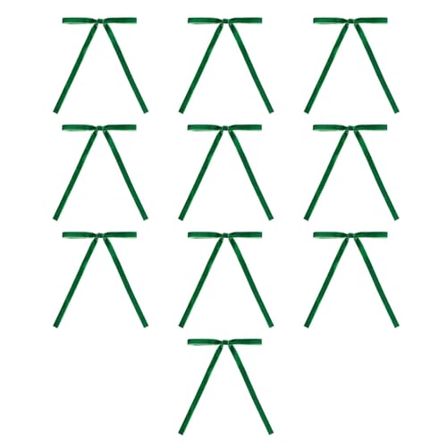 Set mit 10 Samtschleifen für Weihnachtsdekoration, vorgebundener Schmetterlingsknoten mit Bindeband, Wickelband von YPREWY