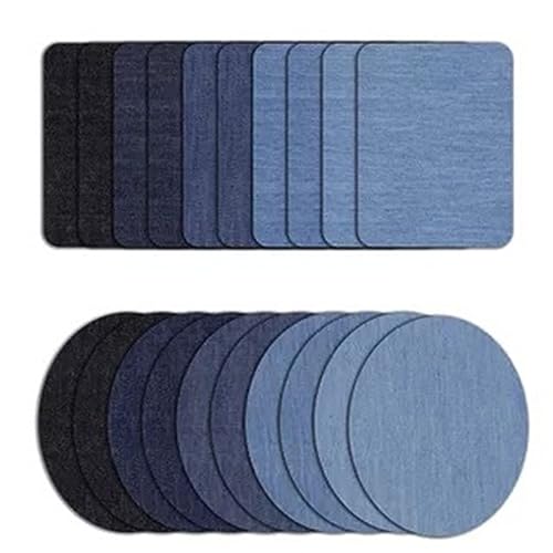 Trendiges Bügelflicken Set Hosenflicken in Blau Baumwolle für Jeans Jacken und Taschen einfach anzubringen von YPREWY