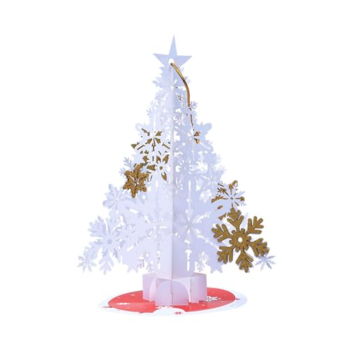 Weihnachtskarten 3D Popup Schneeflocke Baum Grußkarte Nachrichtenkarten Weihnachtsdeko Für Einladung 2024 Neujahr von YPREWY