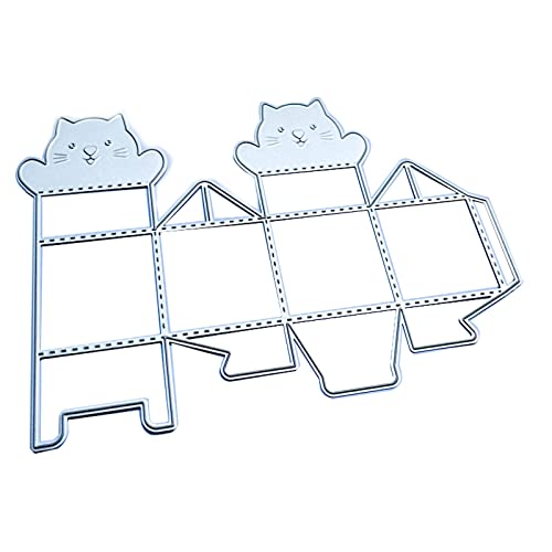 YPREWY 3D-Katzen-Metall-Stanzschablone, zusammenfaltbar, für Etui, Prägung, Scrapbooking von YPREWY