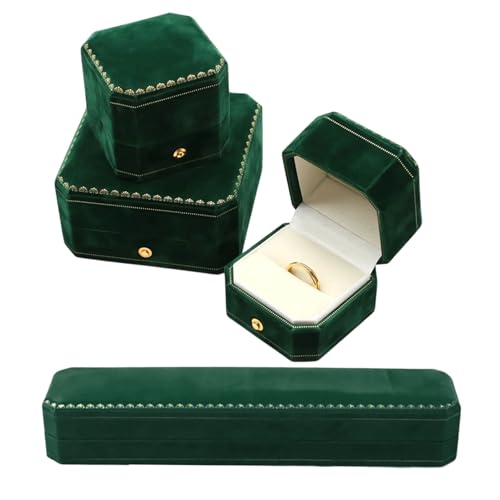 YPREWY Achteckige Samt-Schmuckschatulle, eleganter Aufbewahrungs-Organizer für Brautaccessoires, schützender Damen-Schmuckbehälter YPREWY Achteckige Samt-Schmuckschatulle, eleganter Aufbewahrungs-Organizer für Brautaccessoires, schützender Damen-Schmuckbehälter von YPREWY