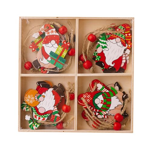 YPREWY Handgefertigter Weihnachtsmann aus Holz, gesichtslos, Mehrzweck-Holzfigur zum Aufhängen, Ornament für Festivalgeister von YPREWY