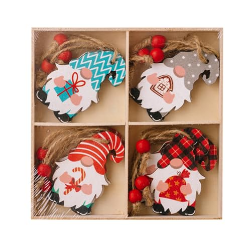 YPREWY Handgefertigter Weihnachtsmann aus Holz, gesichtslos, Mehrzweck-Holzfigur zum Aufhängen, Ornament für Festivalgeister von YPREWY