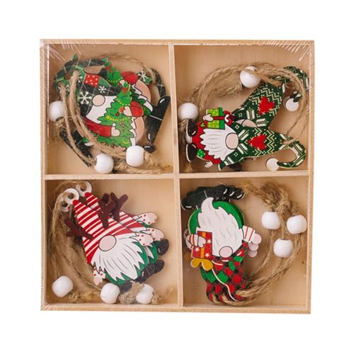 YPREWY Handgefertigter Weihnachtsmann aus Holz, gesichtslos, Mehrzweck-Holzfigur zum Aufhängen, Ornament für Festivalgeister von YPREWY