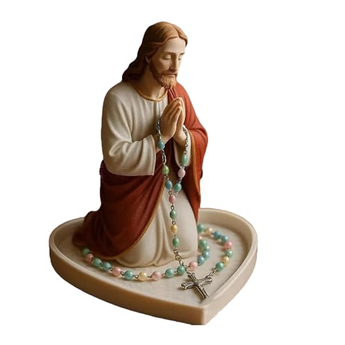 YPREWY Heilige Mutter Vater Statue Gebetstablett Harze religiöse Dekorationen Rosenkranz Perlen Schmuckschatulle für Zuhause oder als Geschenk, Kunstharz, religiöse Kunst YPREWY Heilige Mutter Vater Statue Gebetstablett Harze religiöse Dekorationen Rosenkranz Perlen Schmuckschatulle für Zuhause oder als Geschenk, Kunstharz, religiöse Kunst von YPREWY