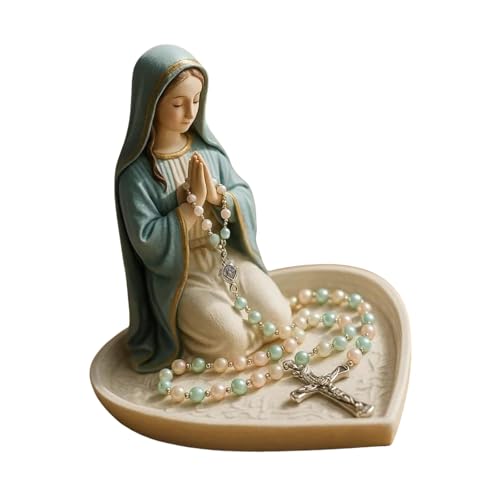 YPREWY Heilige Mutter Vater Statue Gebetstablett Harze religiöse Dekorationen Rosenkranz Perlen Schmuckschatulle für Zuhause oder als Geschenk, Kunstharz, religiöse Kunst YPREWY Heilige Mutter Vater Statue Gebetstablett Harze religiöse Dekorationen Rosenkranz Perlen Schmuckschatulle für Zuhause oder als Geschenk, Kunstharz, religiöse Kunst von YPREWY