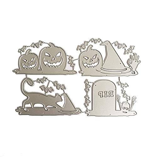 YPREWY Metall-Stanzschablone, Motiv: Halloween-Kürbis für Katze, Scrapbooking, Album, Papierkarte, Vorlage, Prägung, Dekoration von YPREWY