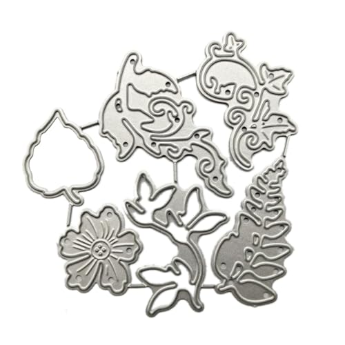YPREWY Metall-Stanzschablone mit Blättern und Blumen, für Scrapbooking, Alben, Papier, Karten, Präge, Dekoration von YPREWY