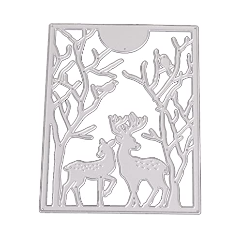 YPREWY Metall-Stanzschablone mit weihnachtlichem Hirsch, für Scrapbooking, Alben, Papierkarten, Vorlage, Prägung, Dekoration von YPREWY
