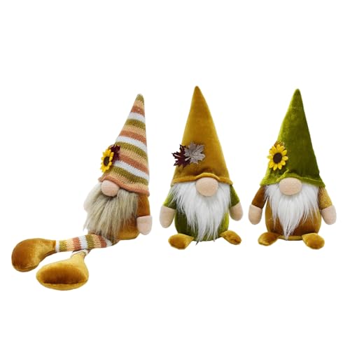YPREWY Sonnenblumen Plüsch Herbst Thanksgiving Dekoration Handgemachte skandinavische Tomte Stofftier für Zuhause, gestufte Tablett, Küche von YPREWY