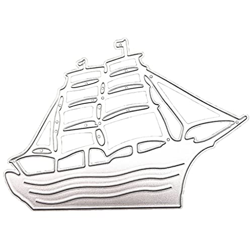 YPREWY Stanzschablone mit Segelschiff, Schiff, Prägeschablone für Scrapbooking, Weihnachten, Kartenherstellung, Fotoalbum von YPREWY