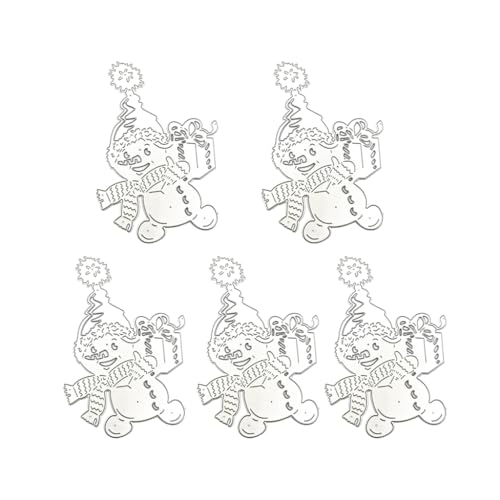 YPREWY Stanzschablonen mit Weihnachtsmotiv für Kartenherstellung, Scrapbooking, Album, Karbonstahl, Stanzform, 5 Stück von YPREWY