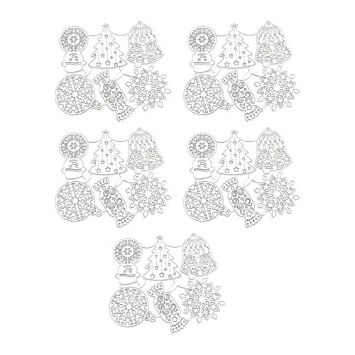 YPREWY Stanzschablonen mit Weihnachtsmotiv für Kartenherstellung, Scrapbooking, Album, Karbonstahl, Stanzform, 5 Stück von YPREWY