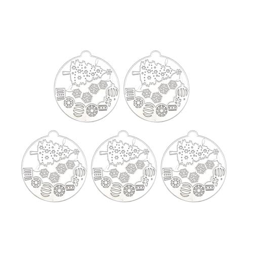 YPREWY Stanzschablonen mit Weihnachtsmotiv für Kartenherstellung, Scrapbooking, Album, Karbonstahl, Stanzform, 5 Stück von YPREWY