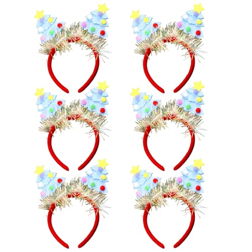 YPREWY Strapazierfähiger Filz-Kopfschmuck, waschbar, Weihnachtsausrüstung, Maskeraden für verschiedene Altersgruppen, Unisex, 6 Stück von YPREWY