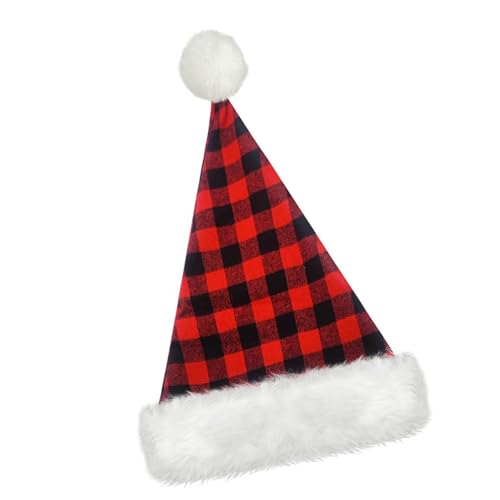 YPREWY Weihnachtsmannmütze, Festival, kariert, Weihnachtsmannmütze, Urlaub, Feiern, Party-Zubehör, Kopfbedeckung für Erwachsene und Kinder YPREWY Weihnachtsmannmütze, Festival, kariert, Weihnachtsmannmütze, Urlaub, Feiern, Party-Zubehör, Kopfbedeckung für Erwachsene und Kinder von YPREWY