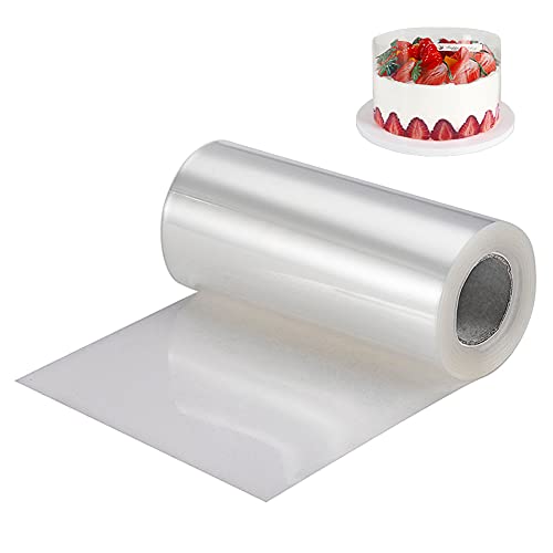 Tortenrandfolie 10 cm Hoch, Acetat Folie 6 cm/10 cm/15 cm/20 cm x 10M Transparente Acetat Rolle für Backen Schokoladenmousse Kuchen Crafting (10 cm) von YQL