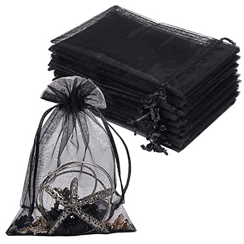 YQL 100PCS Schwarz Organzasäckchen 10X15cm, Kleine Beutel mit Zugband, Organza Säckchen für Schmuck Süßigkeiten Make-up Baby Shower Valentinstag Jubiläen Hochzeit Weihnachtsfest YQL 100PCS Schwarz Organzasäckchen 10X15cm, Kleine Beutel mit Zugband, Organza Säckchen für Schmuck Süßigkeiten Make-up Baby Shower Valentinstag Jubiläen Hochzeit Weihnachtsfest von YQL