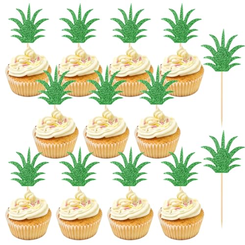 36 Stück Ananas-Cupcake-Topper, Donut-Kuchenaufsätze, grüne Glitzer-Ananas-Geburtstagsdekorationen, Ananas-Party-Dekorationen, niedliche Cupcake-Picks für den Sommer, Hawaii-Party-Kuchendekorationen 36 Stück Ananas-Cupcake-Topper, Donut-Kuchenaufsätze, grüne Glitzer-Ananas-Geburtstagsdekorationen, Ananas-Party-Dekorationen, niedliche Cupcake-Picks für den Sommer, Hawaii-Party-Kuchendekorationen von YQQYG