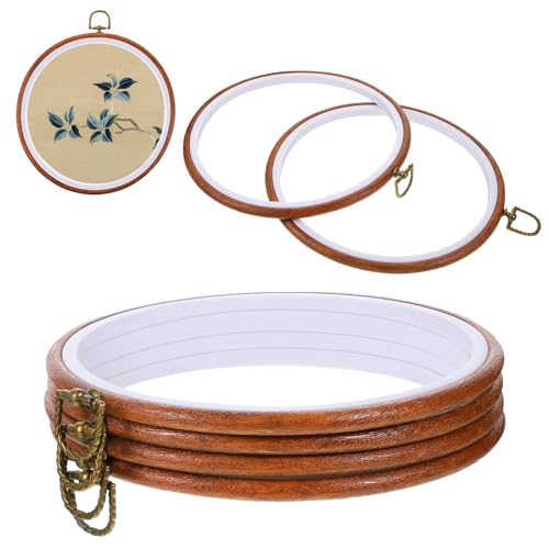 6 Stück großes Stickrahmen-Set, 20,3 cm, Kreis-Ring, Holz-Stickrahmen für Kreuzstich, Nähkunst, Nadelspitze und Handarbeitsprojekte 6 Stück großes Stickrahmen-Set, 20,3 cm, Kreis-Ring, Holz-Stickrahmen für Kreuzstich, Nähkunst, Nadelspitze und Handarbeitsprojekte von YQQYG