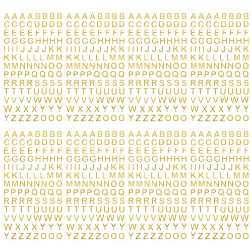 8 Blatt Buchstaben Aufkleber Gold, Mini Selbstklebende Alphabet Aufkleber, Kleine Glitzer-Buchstabenaufkleber für Scrapbooks, Abschlusskappen, Basteln, Weihnachtskarten-Dekorationen von YQQYG